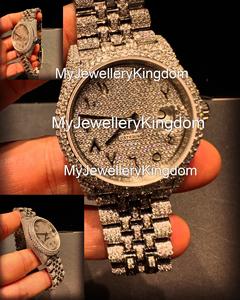 Montre de luxe Hip Hop pour homme, 40 mm, mécanique, sertie de moissanite VVS, boîtier en acier de haute qualité avec verre saphir - Product Image 4