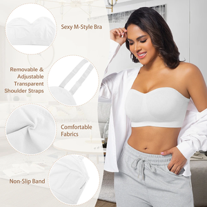 Sujetador invisible sin tirantes en forma de M para mujer, ropa interior cómoda y sexi antideslizante para verano, sujetadores para vestido - Product Image 3