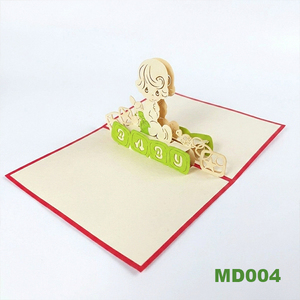 Tarjeta de Invitación para Bautizo de Bebé Recién Nacido, Tarjeta de Felicitación 3D Pop-up, Manualidades de Papel Hechas a Mano, Impresión Offset, Día de la Madre - Product Image 4