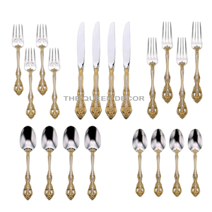 Brass and Stainless Steel Metal Mirror Shinny Polish Sets Of 5 Cutlery Sets Used Party and Wedding Home Accent - Product Image 5