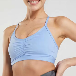 Light Blue Women's Wire-free <b>Racerback</b> Sports <b>Bra</b> High Support Yoga Crop Top Leopard Front Seamless Design High for Workouts - Product Image 5