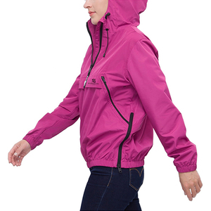 Chaqueta Cortavientos Casual para Mujer, con Media Cremallera y Capucha, Transpirable, Ligera, para Deportes al Aire Libre y Moda Urbana 2026 - Product Image 2