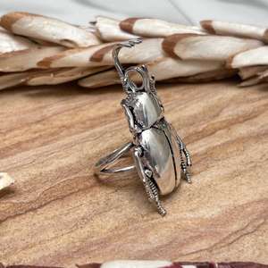 Anillo de latón con diseño de insecto estilo gótico neo, unisex, chapado en plata, para uso diario, fiestas, venta al por mayor - Product Image 2