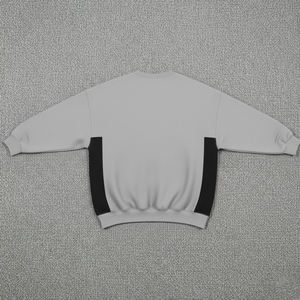 Sweat-shirts surdimensionnés de couleur gris et noir au design premium, en tissu de coton doux, grammage lourd, style ample, coupe décontractée, sweat-shirts à capuche. - Product Image 5