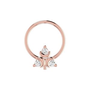 SOLITAIREKART Bijou de piercing en or 14 carats, design Moonbeam Glow avec diamant naturel de 0,045 ct, pince-nez - Product Image 2