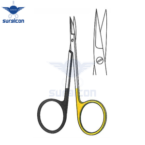 Micro Iris Scissors 9 cm / 3-1/2 Inch Sharp Sharp Straight One Blade Serrated TC Gold Surgical Scissors Premium Stainless Steel - Product Image 2