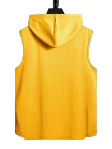 Casual Hooded Design Suitable <b>For</b> Gym Training Fitness <b>Men</b> <b>Sleeveless</b> <b>Hoodies</b> Premium Cotton Blend Soft Comfortable Fabric - Product Image 4