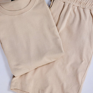 Ensemble T-shirt et short en coton pour homme, taille plus, avec logo personnalisé |   Ensemble décontracté deux pièces pour l'hiver |   Ensemble deux pièces respirant à manches courtes | - Product Image 4