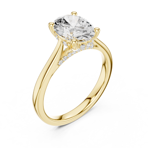 Yellow Gold Oval Cut Lab Grown Diamond <b>Ring</b> for Women Elegant Fine Jewelry <b>Custom</b> Wholesale Jewelry Supplier - Product Image 3