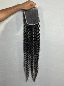 Premium 26-Inch 5x5 HD <b>Lace</b> Closure 100% Remy Raw Human Hair Deep Wave Full Coverage Natural Hairline Seamless Ready Install - Product Image 4