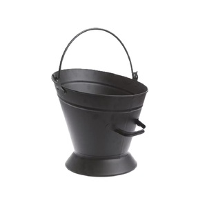 Tendance du moment : Seau à cendres de cheminée de luxe en fer galvanisé noir, robuste, pour bois de chauffage, taille, forme et couleur personnalisables - Product Image 1