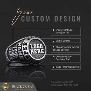 Anillo de Graduación Universitario BOJ MCollege 002 Personalizado en Plata con Diamantes, Unisex, Certificado por GIA, Micro, Bajo Precio - Product Image 5