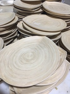 Vaisselle en bambou écologique naturelle - Assiettes rondes - Conception et marquage personnalisés sur demande / Mme Lima - Product Image 2