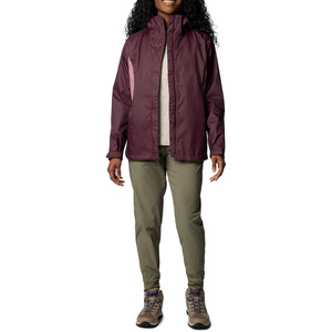 Chaqueta Impermeable para Mujer, Color Borgoña, Cortavientos, con Capucha, Diseño de Dos Tonos, Ropa Deportiva para Exteriores - Product Image 5