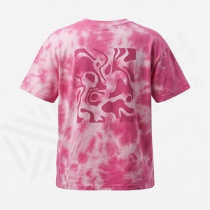 Camisetas de compresión elásticas de manga larga con cuello redondo y estampado tie-dye para mujer, ajustadas, de verano, al por mayor - Product Image 2