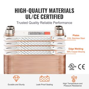 Scambiatore di Calore a Piastre Brasate 5"x12" 80 Piastre Rame/Acciaio Inox 316L Compatibile Acqua/Olio Condizione Nuova - Product Image 2