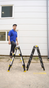 บันไดอลูมิเนียมแบบพับได้ VIETLADDERS NVLB-44 ขนาด 12 ฟุต 12 ขั้น รับน้ำหนักได้ 150 กก./300 ปอนด์ เหมาะสำหรับใช้ในโรงแรม รับประกัน 1 ปี - Product Image 2