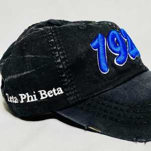 หมวกแก๊ปยีนส์สีดำ Zeta Phi Beta 1920 ปักลายสีน้ำเงิน หมวกเบสบอลสำหรับชมรมนักศึกษา สายปรับได้ สไตล์ลำลองสำหรับผู้หญิง - Product Image 4