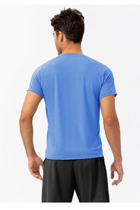 BlanqWear T-shirt formel à manches courtes et col rond pour homme, coupe classique, en molleton de soie/coton premium 280g, antibactérien, séchage rapide - Product Image 5