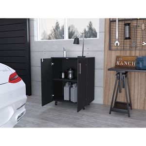 ตู้เก็บเครื่องมือแบบสองประตูยี่ห้อลูอิส พร้อมฐานล้อเลื่อนสี่ล้อและชั้นวางภายในสำหรับจัดระเบียบเครื่องมือ - Product Image 4