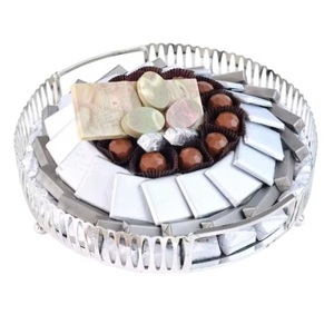 Plateau de service de luxe artisanal, vente en gros, design unique, écologique, en métal doré, plateau à chocolat design unique - Product Image 2