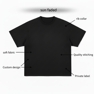 เสื้อยืดผู้ชายแบบกำหนดเอง OEM ระบายอากาศได้ดี ผ้าฝ้าย 100% สกรีนลาย สตรีทแวร์ แบรนด์ส่วนตัว ซักย้อมสีแบบแอซิด น้ำหนัก 240 กรัม แบบเปล่า - Product Image 6