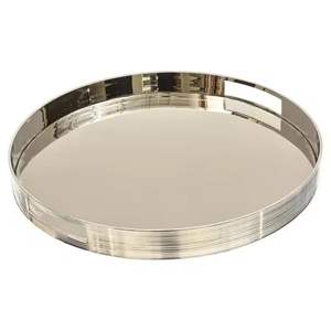 Creative Mirror Tray Round Metal Makeup Tray Cosmetic Perfume Tray For Dresser Bathroom And Bedroom Countertop <b>Organizer</b> Tray - Product Image 4
