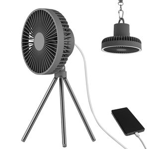 Ventilador de trípode portátil recargable a batería, plegable para camping y viajes, con gancho para colgar en tiendas de campaña y mosquetón - Product Image 1