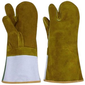 Reinforced Cowhide Split Leather Oven <b>Gloves</b> Reflective Safety Cuff General Purpose Industrial Construction Safety Bakery <b>Gloves</b> - Product Image 5