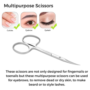 Ciseaux de manucure professionnels en acier inoxydable courbés et droits de haute qualité, pour coupe des cuticules et des ongles, pour droitiers - Product Image 4