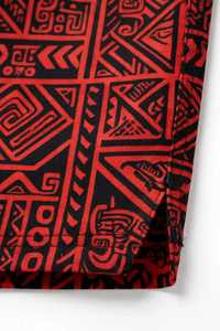 Shorts de plage pour hommes avec cordon de serrage, décontractés, imprimé tribal, taille élastique, pour l'été et les voyages - Product Image 3