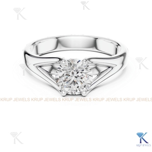 Anillo de compromiso solitario con diamante cultivado en laboratorio, corte redondo, E VVS2, certificado IGI, en oro macizo con engaste de corona, estilo filigrana vintage. - Product Image 6