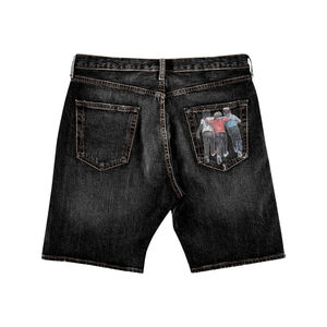 Shorts de sport déchirés effet délavé personnalisés et ensemble complet de survêtements d'été pour hommes, style ample, avec t-shirt imprimé DTG - Product Image 6