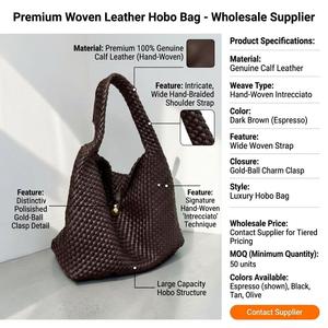 Bolso de Mano de Moda Tejido en PU, Bolso de Hombro de Gran Capacidad con Forro de Poliéster, para el Uso Diario y Viajes de Mujer - Product Image 2