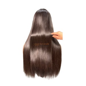 Pelucas de encaje suizo 2x6 de 20 pulgadas, cabello humano virgen vietnamita, listas para usar, estilo liso. - Product Image 4