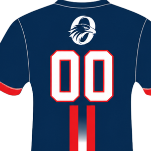 Camiseta Deportiva Azul Marino, Roja y Blanca de Manga Corta con Cuello Redondo, Estampado de Número, Uniforme Deportivo para Entrenamiento Atlético, Equipo de Béisbol - Product Image 4