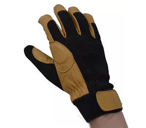 Bate Belaying Rappel Gloves Cow Split Leather Cotton Lined EN388/EN407 Certified Anti-Slip Yellow Outstanding Hand Protection - Product Image 2