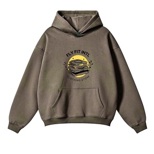 Sudadera con Capucha Oversize Unisex Fly Fit Intl, 100% Algodón French Terry, Logotipo Frontal, Bolsillo Sólido, Estilo Casual Urbano para Otoño - Product Image 4