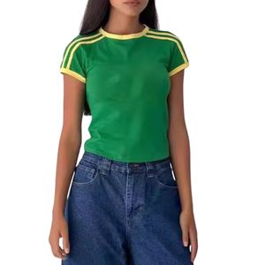 2026 Women <b>Y2K</b> Boxy Crop Top Oversized Cotton Baby Tee Korean Streetwear Summer Casual Custom Logo OEM ODM O-Neck Quick Dry - Product Image 2