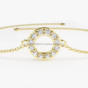 Bracelet en diamant rond de laboratoire IGI/GIA en or 14k pour les fiançailles ou les mariages des femmes-Bijoux de laboratoire à la mode - Product Image 1