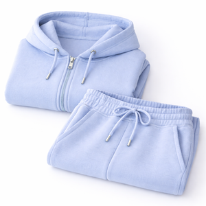Ensemble de survêtement personnalisé pour femme, respirant, en coton, avec sweat à capuche zippé oversize et pantalon de survêtement, pour le sport et la course - Product Image 6