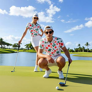Polo de golf personnalisé extensible SPF 50, 88 % polyester, 12 % élasthanne - Product Image 1