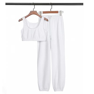 Conjunto Deportivo Gris para Mujer, Sudadera y Pantalones de Color Sólido, Cintura con Cordón, Bolsillos Laterales, Material de Algodón Transpirable, Primavera - Product Image 3