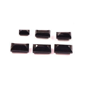 Onyx noir naturel 17x34mm, taille baguette, facetté, calibré, pierre précieuse en vrac certifiée pour la fabrication de bijoux, fournisseur en gros - Product Image 5