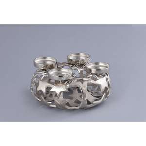 Support en métal Twinkle Star pour 4 bougies chauffe-plat, décoration de Noël et de Pâques, centre de table moderne, accessoires faits à la main - Product Image 1