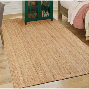 Alfombra de Yute Natural, Tejido Plano, Estilo Bohemio, Rectangular, para Dormitorio - Product Image 4
