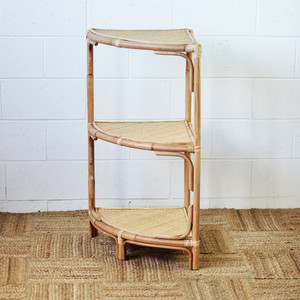 Étagère d'angle en rotin, design gain de place, étagères sur pied à 4 niveaux - Product Image 3