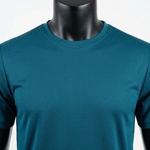 T-shirt de sport pour homme, coupe ajustée, tricoté, séchage rapide, respirant, polyester écologique, léger, pour entraînement athlétique - Product Image 5