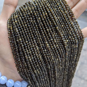 Perles en obsidienne dorée facettées en cristal naturel de 3 mm pour la fabrication de bijoux DIY - Product Image 3