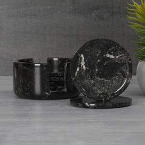 Standard Quality Handmade <b>Marble</b> <b>Coasters</b> Set of 6 Forest Green Natural Stone Drink <b>Coasters</b> from Indian Supplier - Product Image 1